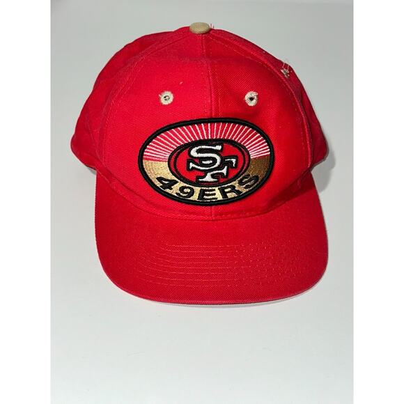 San Francisco 49ers Football 6-Panel Hat Men's One-Size Red Snapback Embroidered